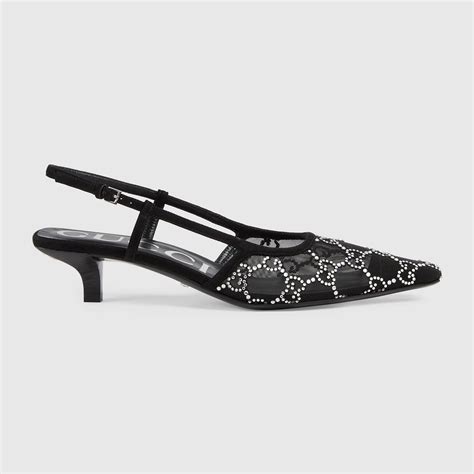 gucci crystal studded men's shoes|Gucci crystal slingbacks.